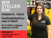 Verkäufer/in und Einzelhandelskauffrau/mann in Vollzeit für Oppenau, Kehl und Appenweier
